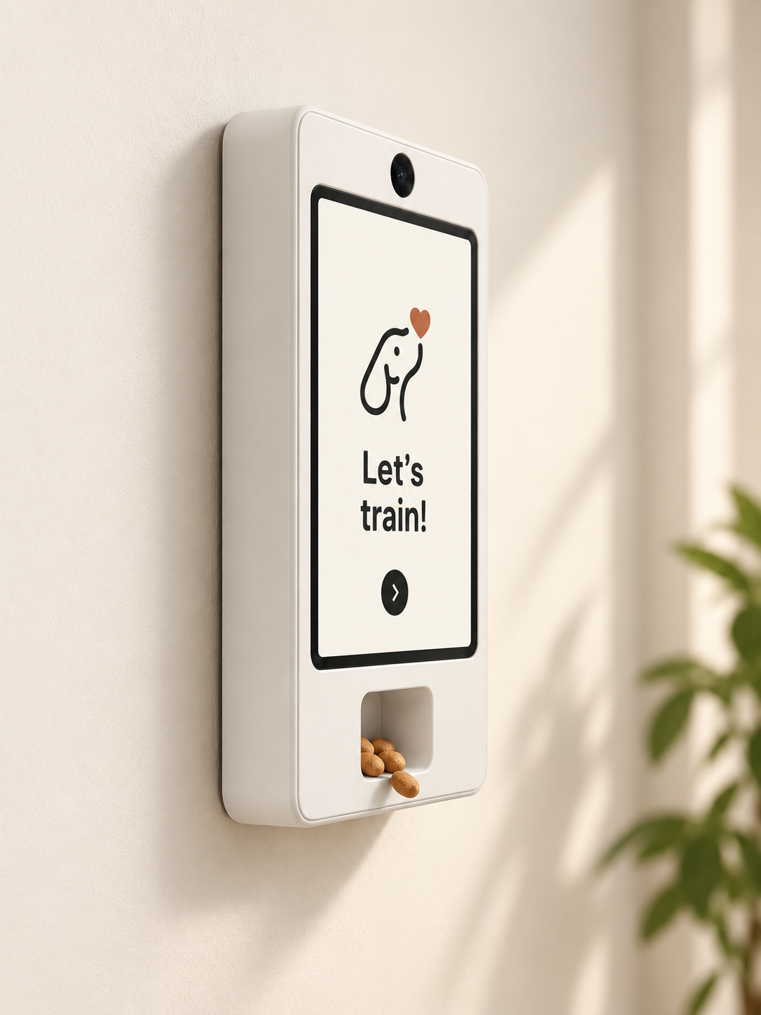 White Cueby mounted on a warm wall